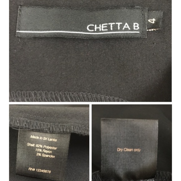 Chetta B Womens 4 Black Dress Sleeveless - Picture 8 of 8